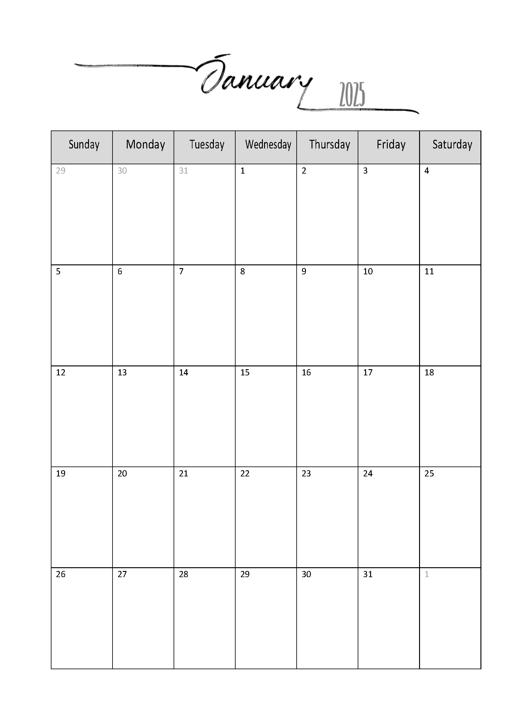 Free Printable January 2024 Calendar Customize Online