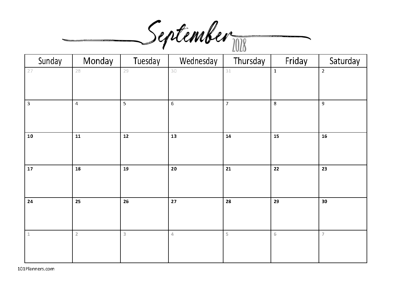 Free Printable September 2024 Calendar | Customize Online